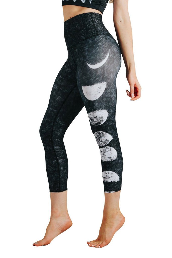 Yoga Democracy Leggings Just a Dark Moon Phase Printed Yoga Crop