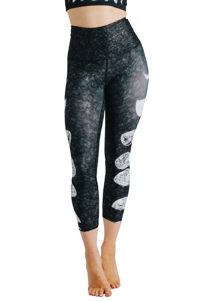 Yoga Democracy Leggings Just a Dark Moon Phase Printed Yoga Crop