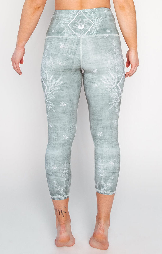 Pure Sage Printed Yoga Crops back