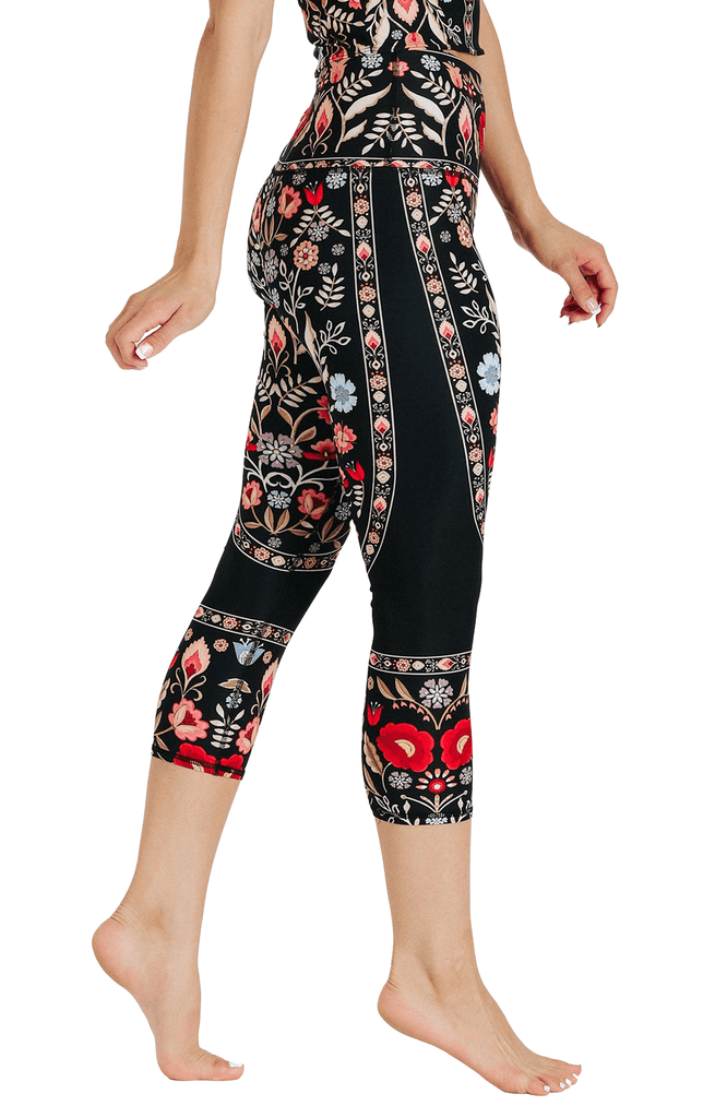 Rustica Printed Yoga Crops Left Side