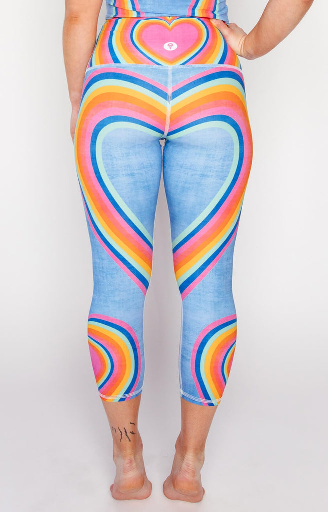 Rainbow Love Printed Yoga Crops back