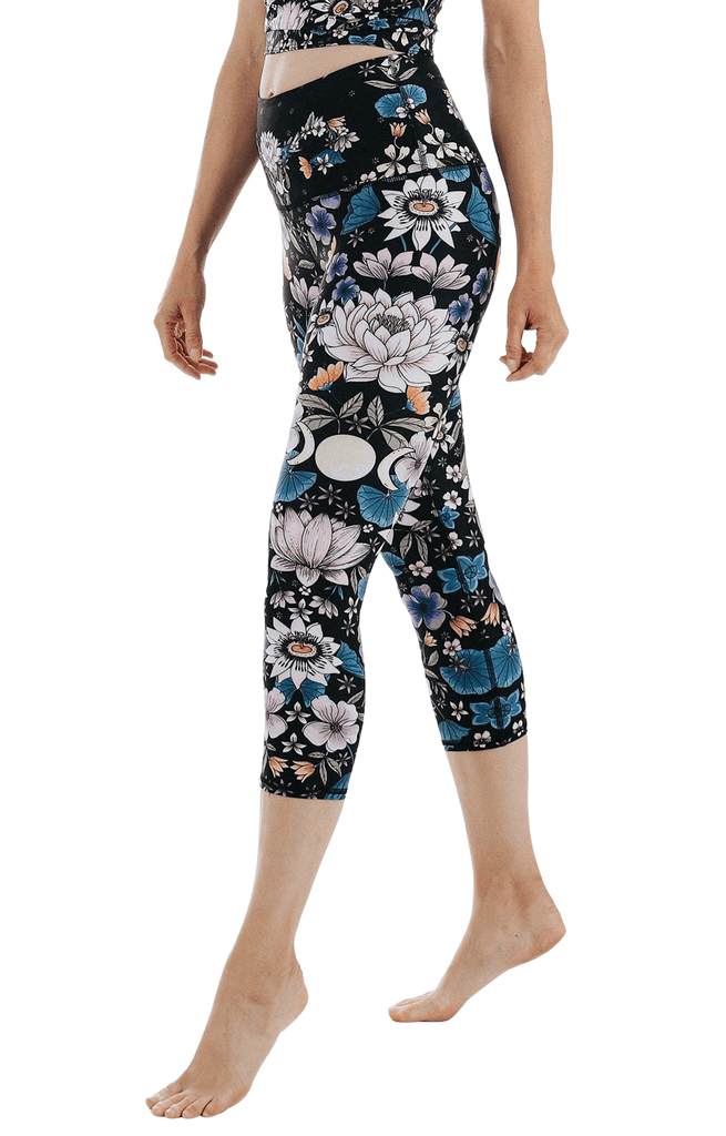 Divine Feminine Printed Yoga Crops Right Side View