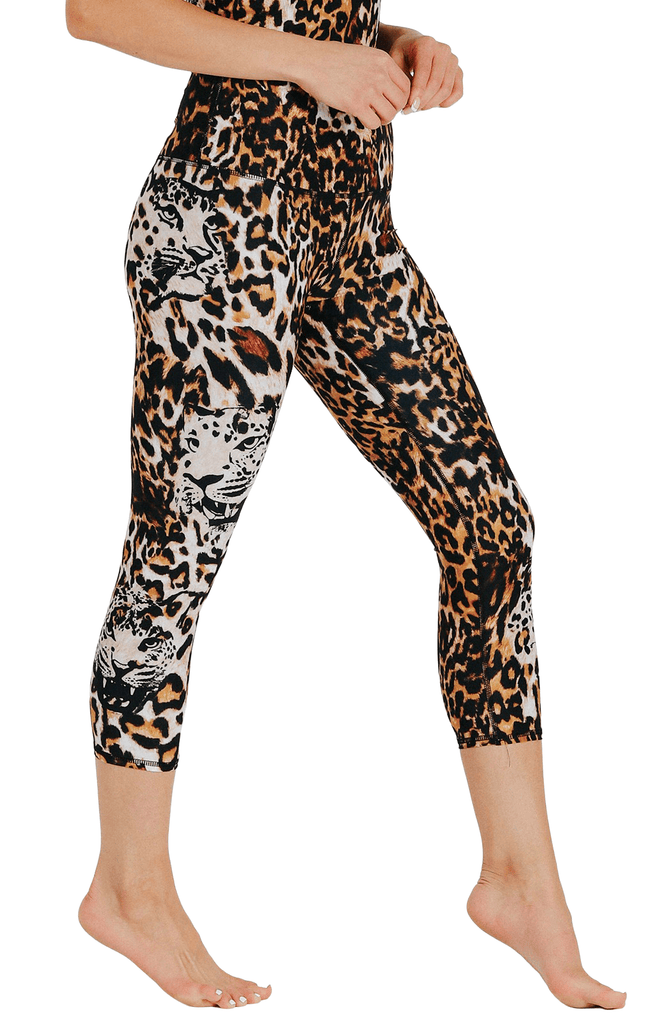 Wildcat Printed Yoga Crops Right