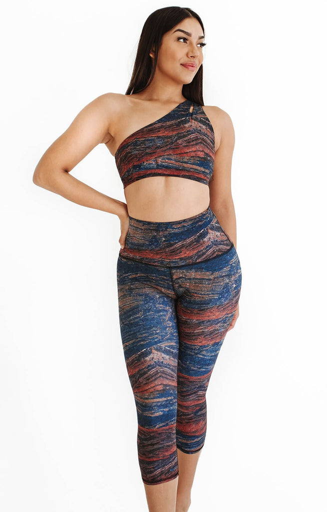 Pedra Printed Yoga Crops Full