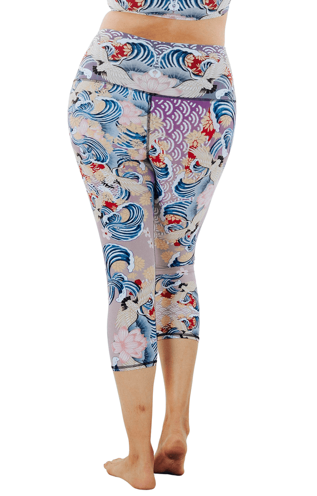 Zen Water Garden Printed Yoga Crops Plus Back