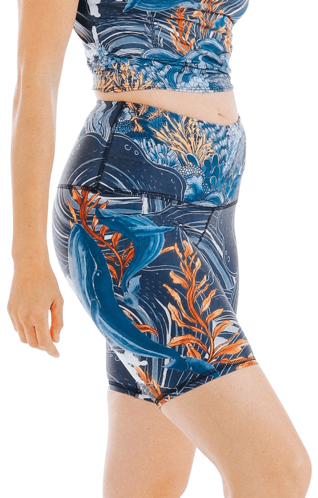 Biker Shorts in Whale Hello Right Side