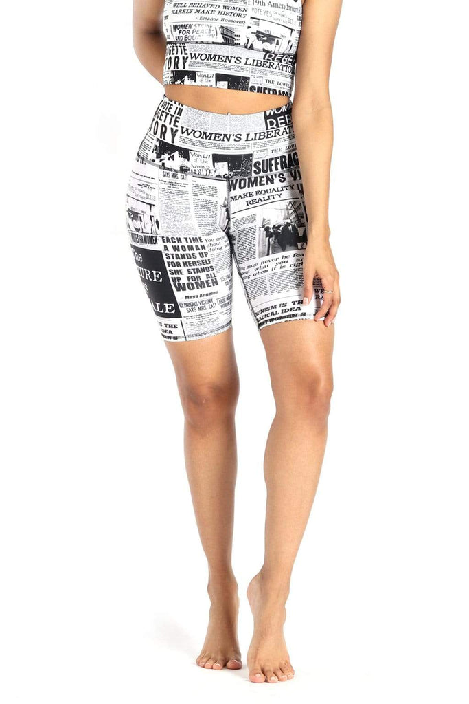 FEMINIST NEWS Biker Shorts Front View