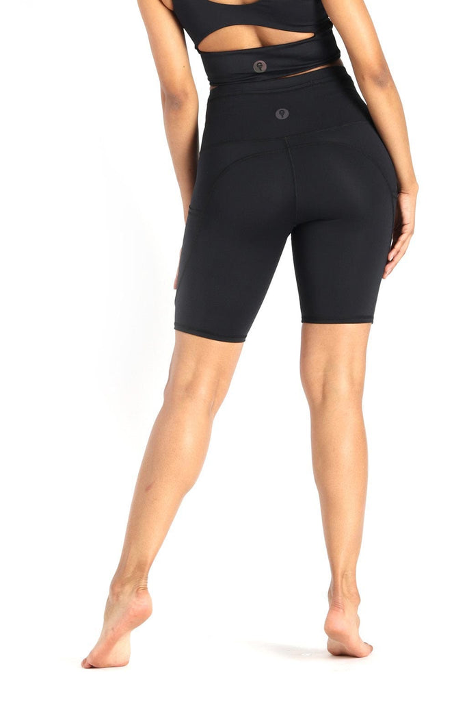 Utility Biker Short in Jet Black Back View