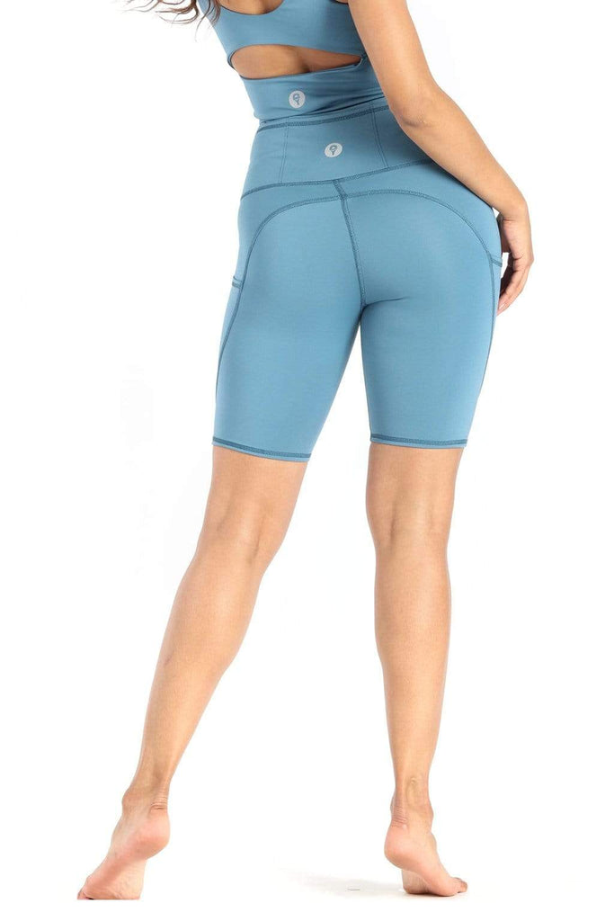 Utility Biker Short in Ocean Back View