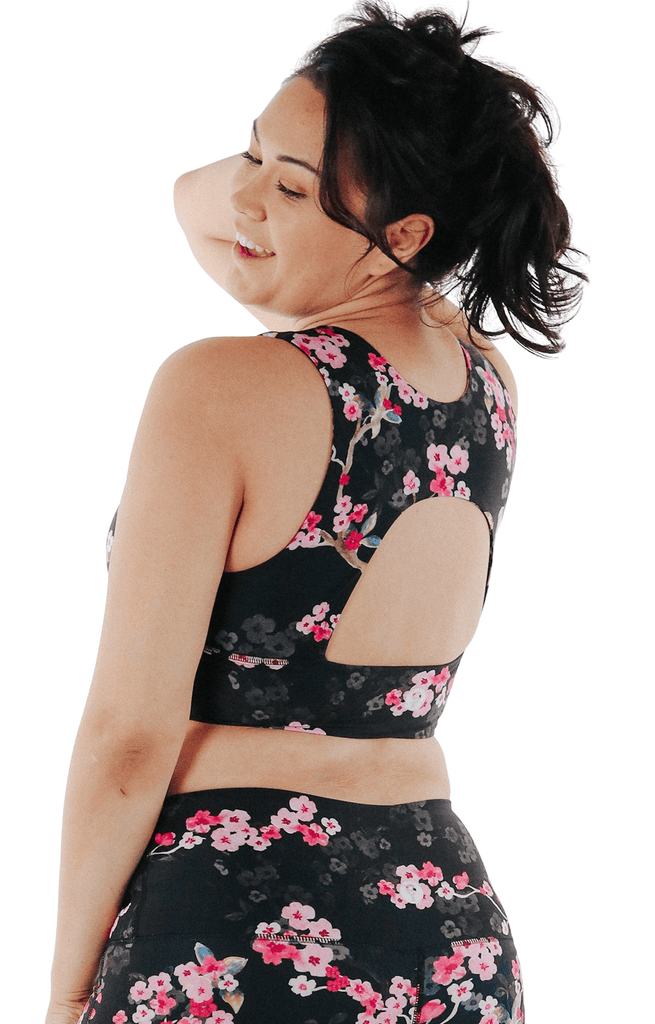 Free Range Sports Bra in Cherry Bloomin Plus Size