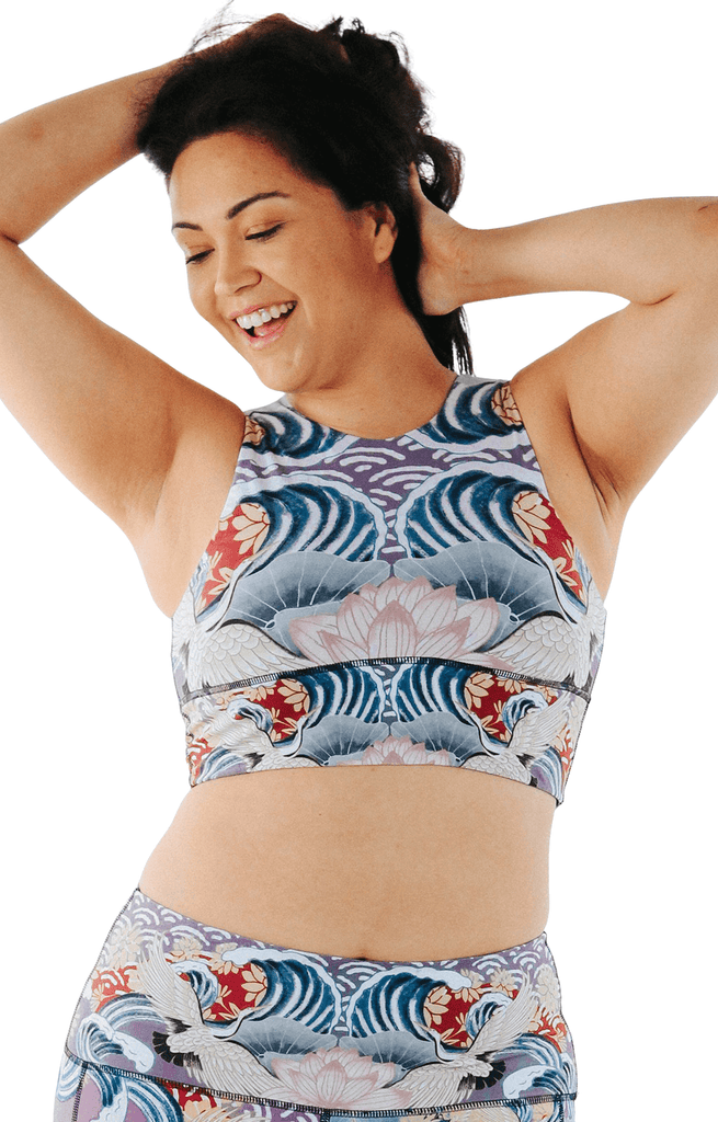 Free Range Sports Bra in Zen Water Garden Plus