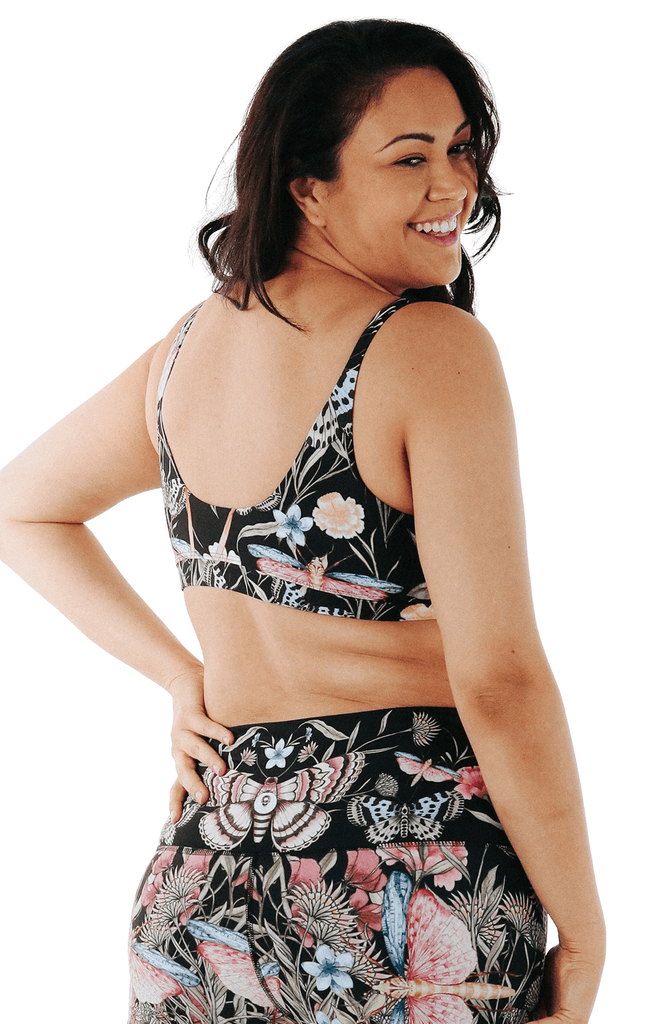 Everyday Sports Bra in Pretty In Black - Medium Support, A - E Cups Plus Size