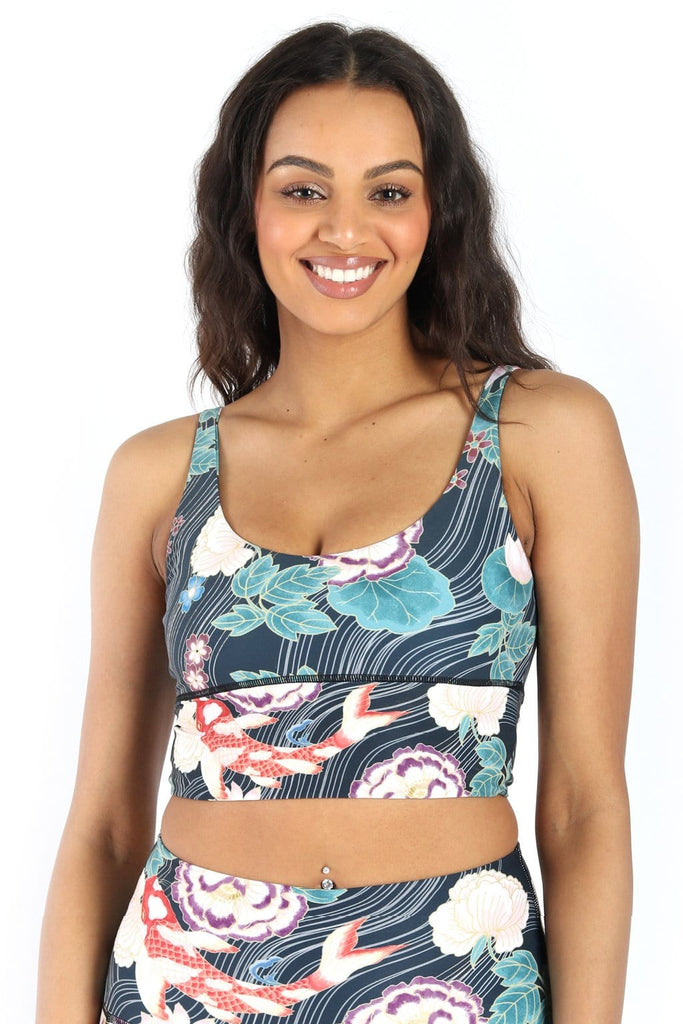 Yoge Democracy Sports Bra Clever Koi Print Limitless Sports Bra