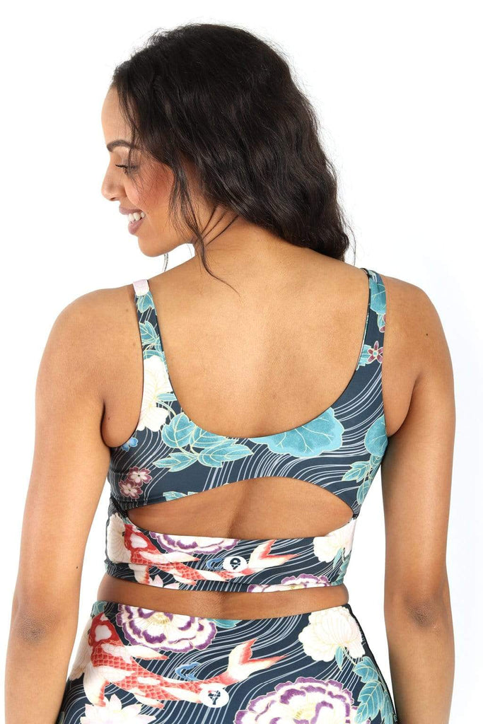 Yoge Democracy Sports Bra Clever Koi Print Limitless Sports Bra