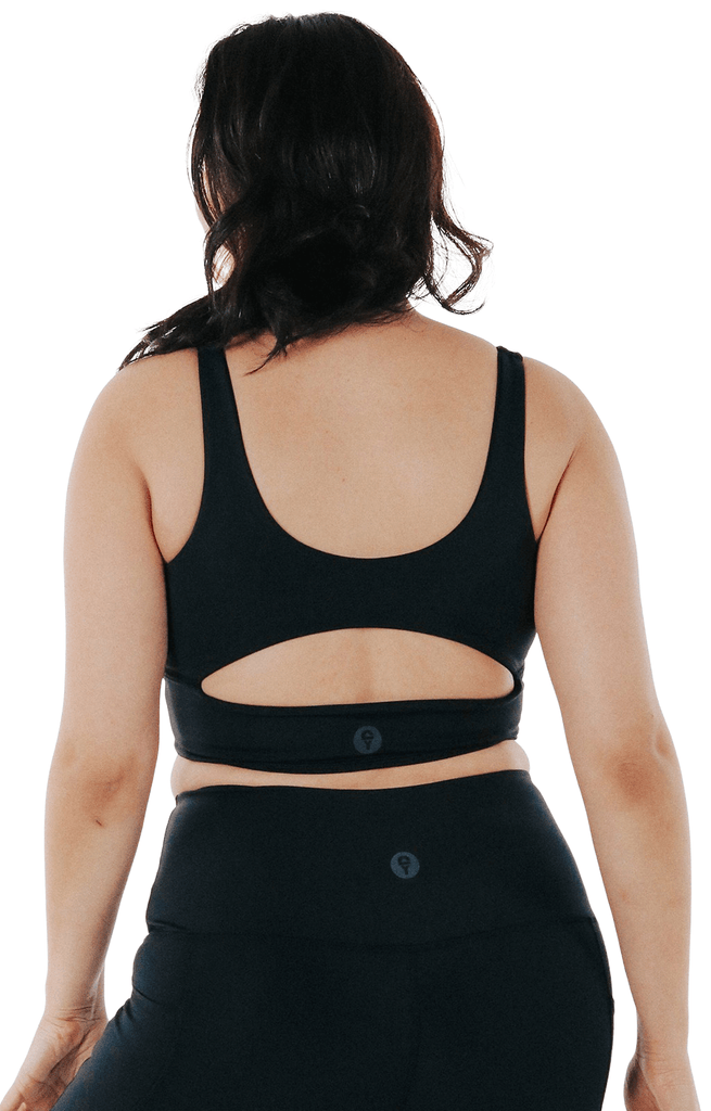 Limitless Sports Bra in Jet Black - Medium Support, A - E Cups Plus Back