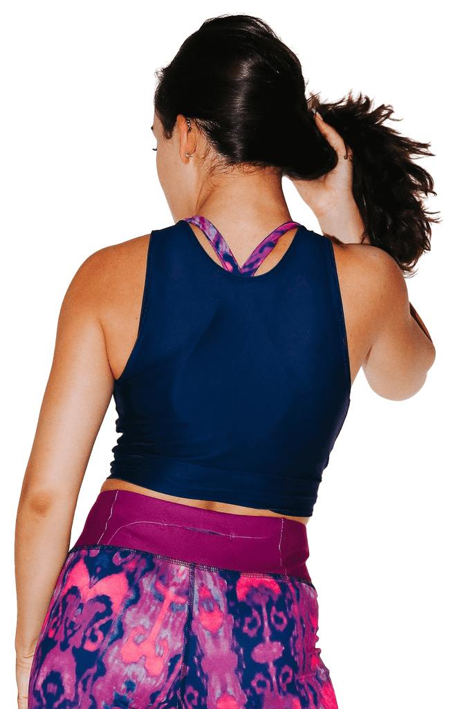 Reversible Knot Top in Vibrant Bukhara back view