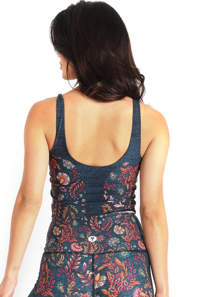 Om Tank in Festival Denim Back View