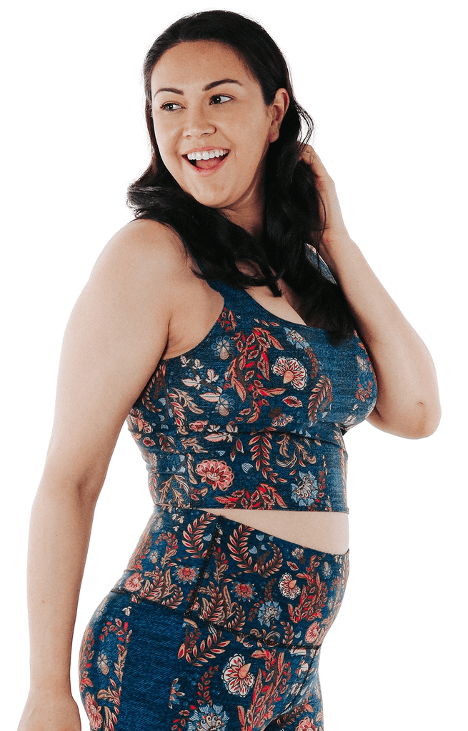 Om Tank in Festival Denim Plus Size