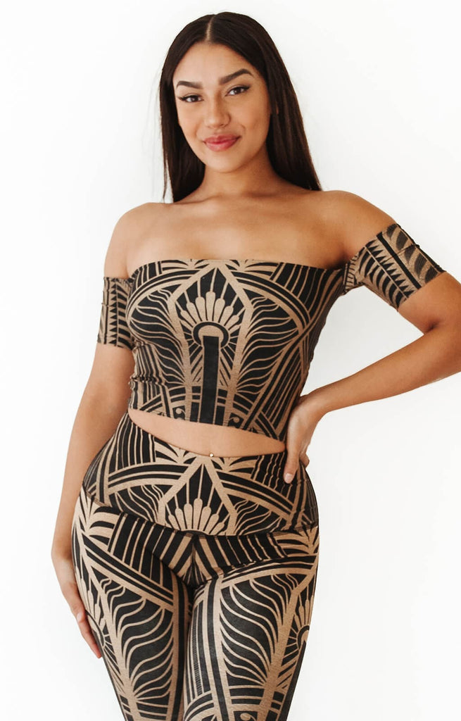 Off The Shoulder Bandeau in Elegant Empire front