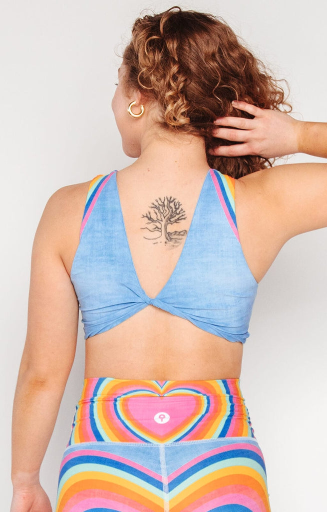 Reversible Twist Top in Rainbow Love back reverse