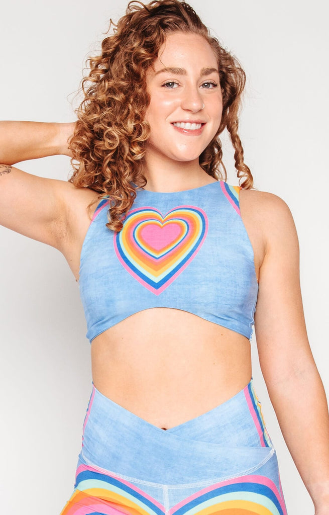 Reversible Twist Top in Rainbow Love front