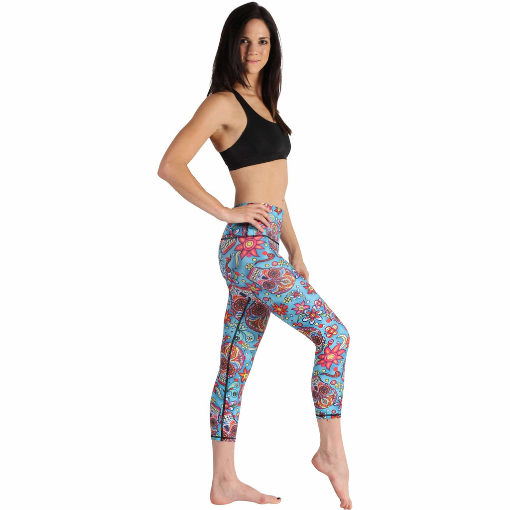 Skull Candy Printed Yoga Crops Full